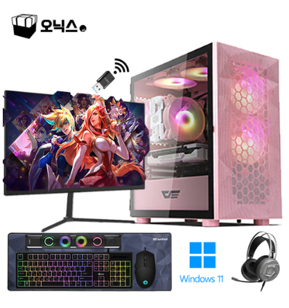 오닉스PC 게이밍 컴퓨터 풀세트 PC 롤 로아 발로란트 아이온 서든 배틀그라운드 피파 조립 본체 게임 i5 모니터포함