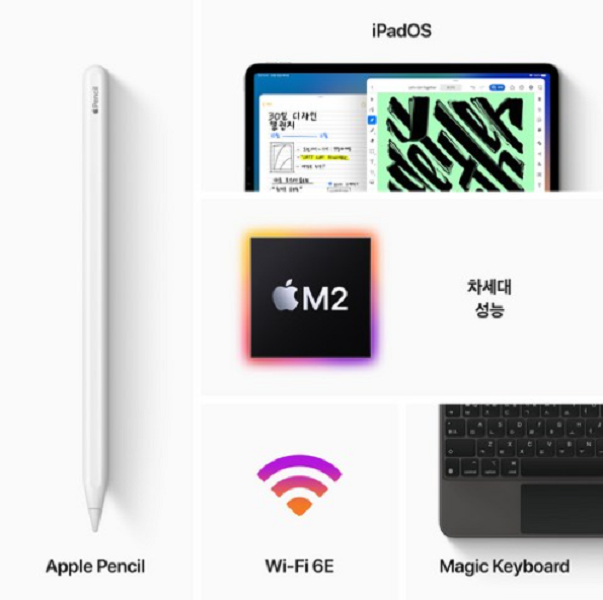 Apple 정품 2022 아이패드 프로 11 4세대 M2칩, 스페이스그레이, 128GB, Wi-Fi