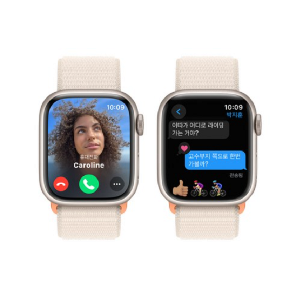 Apple 애플워치 9 GPS, 41mm, 스타라이트 / 스타라이트 스포츠 루프, Regular