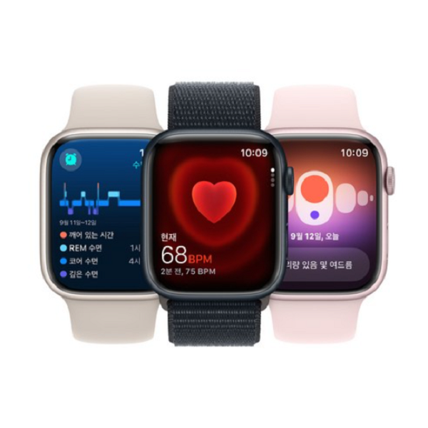 Apple 애플워치 9 GPS, 41mm, 스타라이트 / 스타라이트 스포츠 루프, Regular